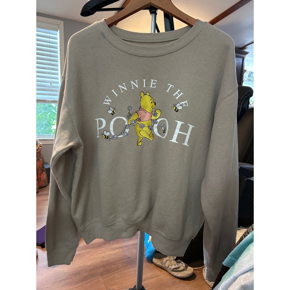 Disney Winnie the Pooh Graphic Sweatshirt Beige Pullover XL